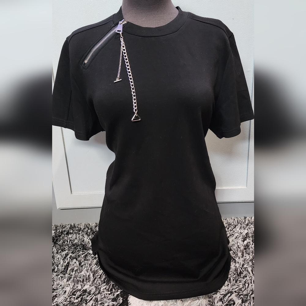 Black Chain Detail Women's Top